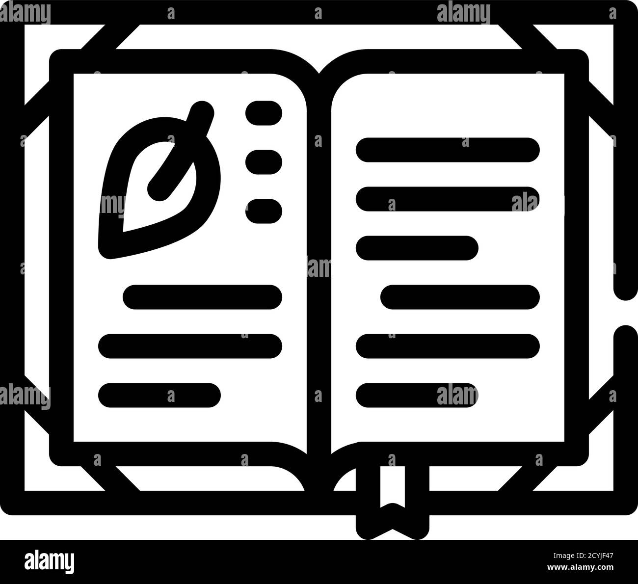 book with medical herb line icon vector illustration Stock Vector Image ...