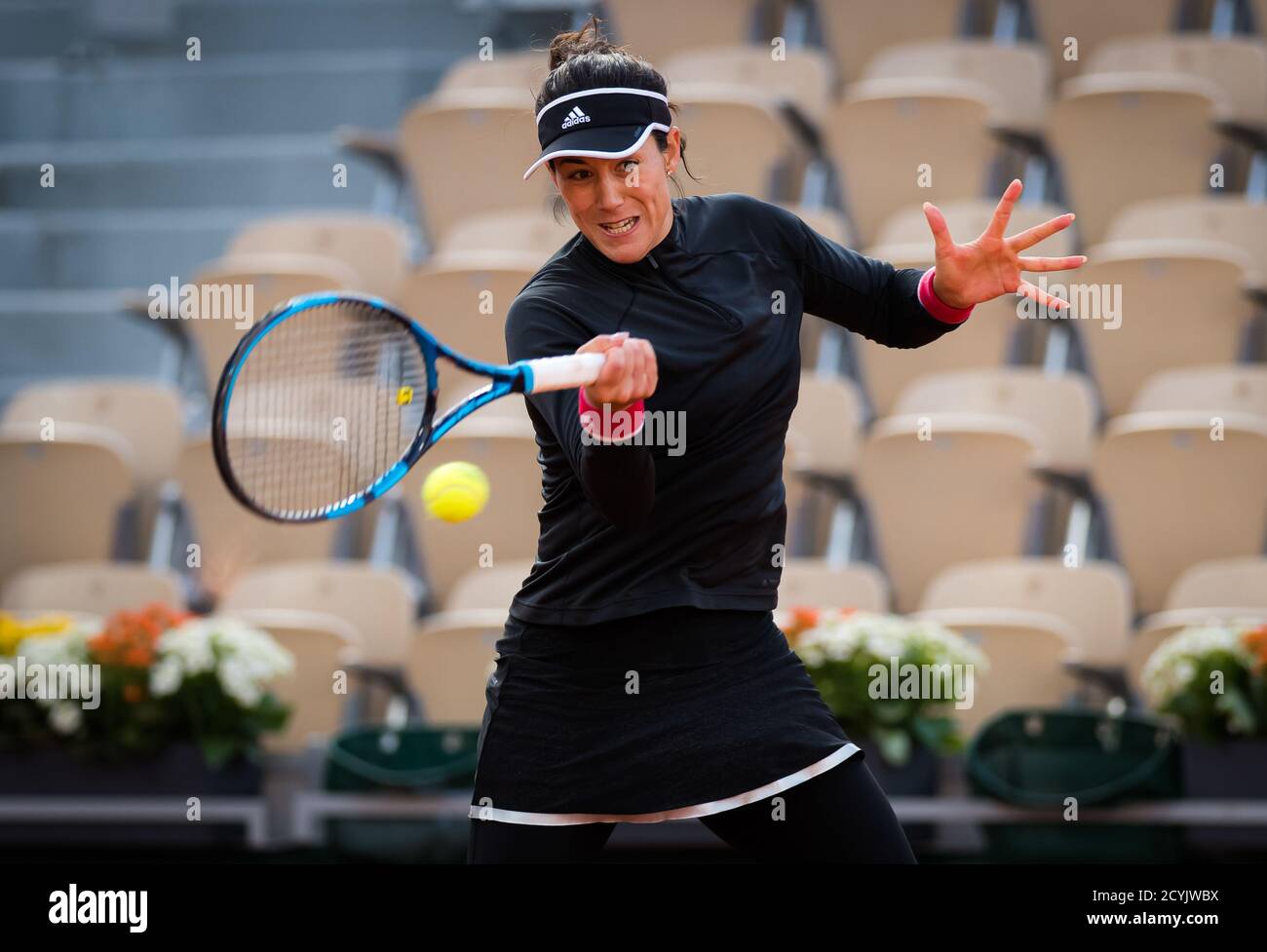 Garbine Muguruza of Spain in action against Kristyna Pliskova of the Czech  Republic during the second round at the Roland Garros 2020, Grand Slam tenn  Stock Photo - Alamy