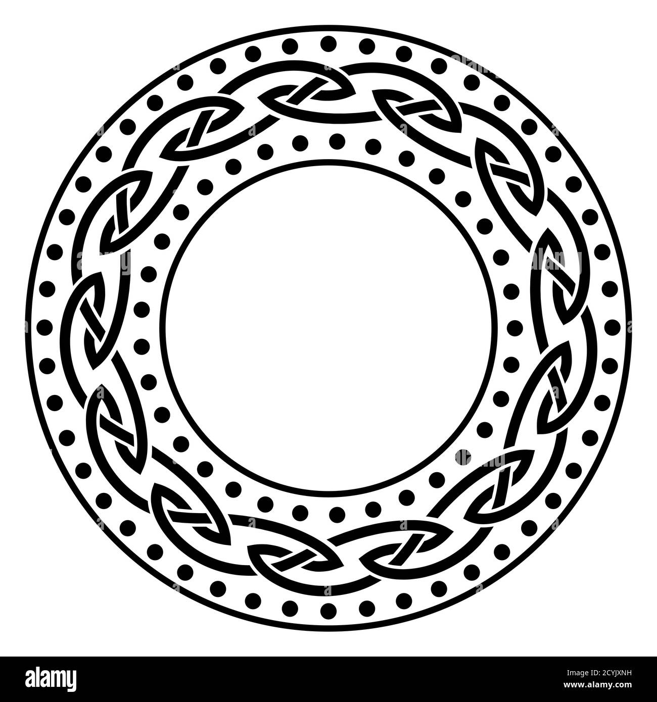 Illustration in Celtic Scandinavian style. Celtic braided pattern, mandala Stock Vector