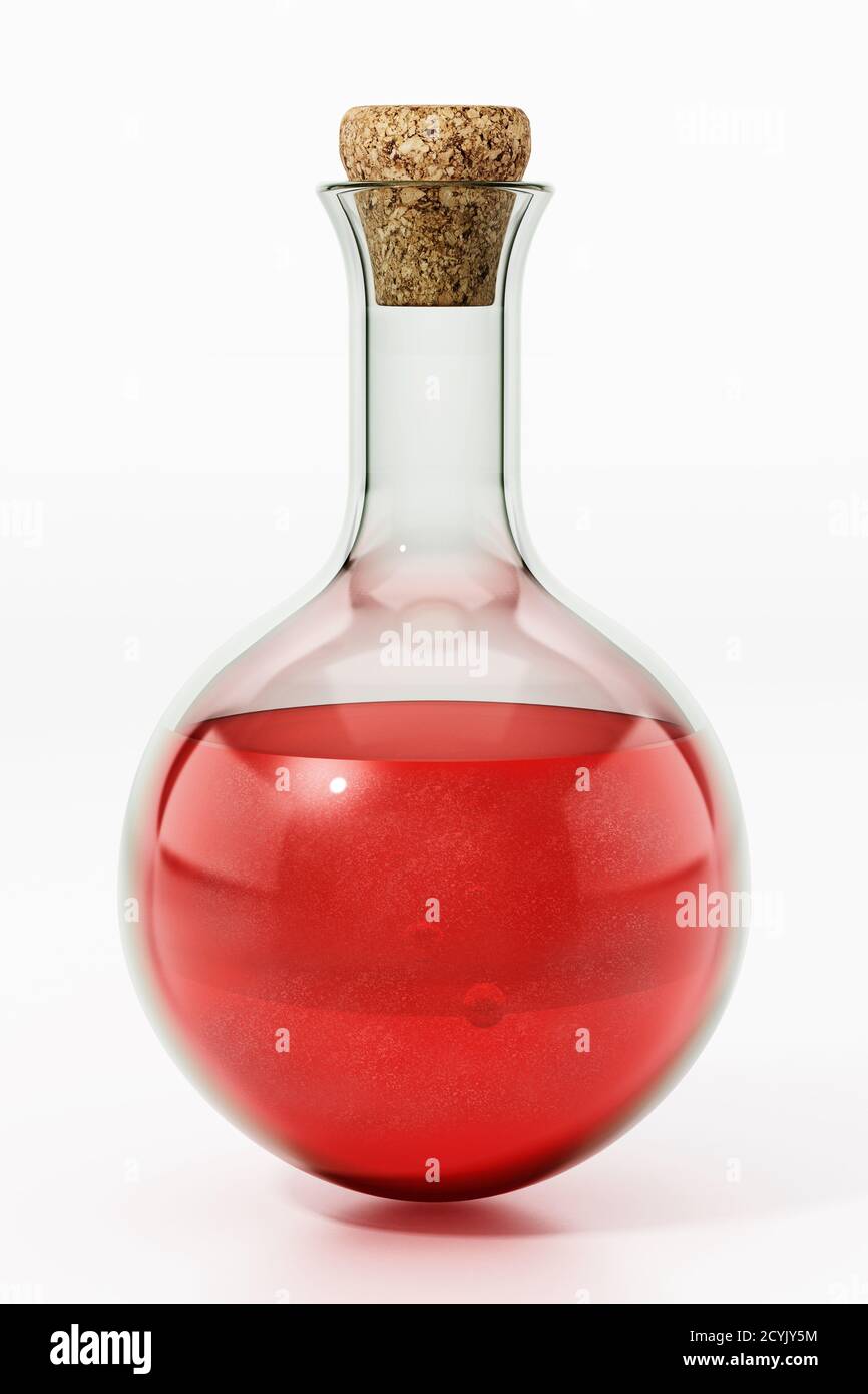 Health potion isolated on white background. 3D illustration. Stock Photo