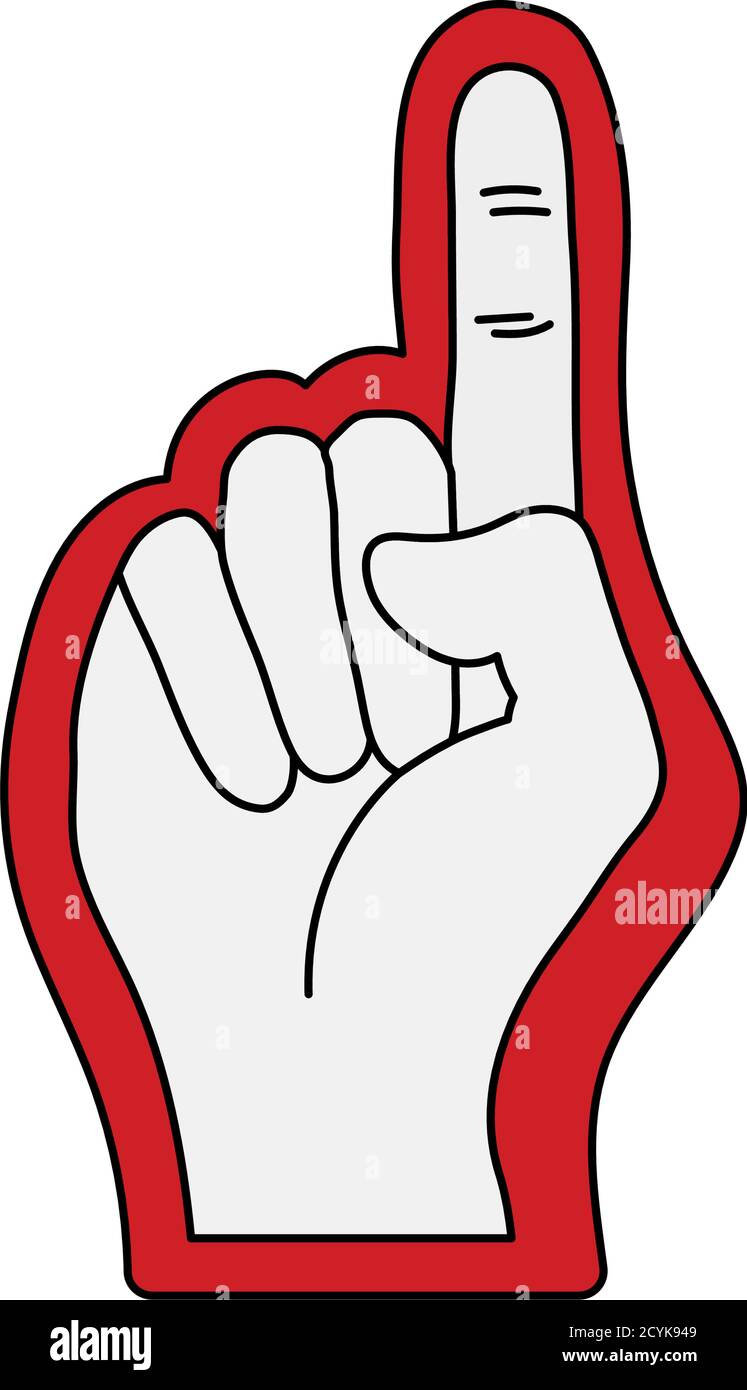 American Football Foam Finger Icon. Editable Outline With Color Fill Design. Vector Illustration. Stock Vector