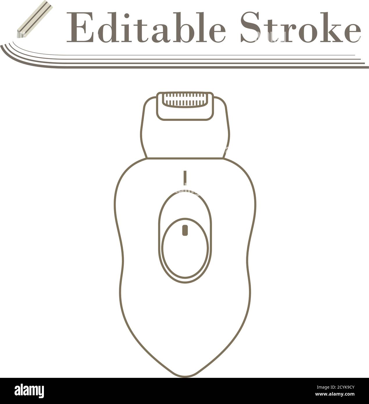 Depilator Icon. Editable Stroke Simple Design. Vector Illustration. Stock Vector