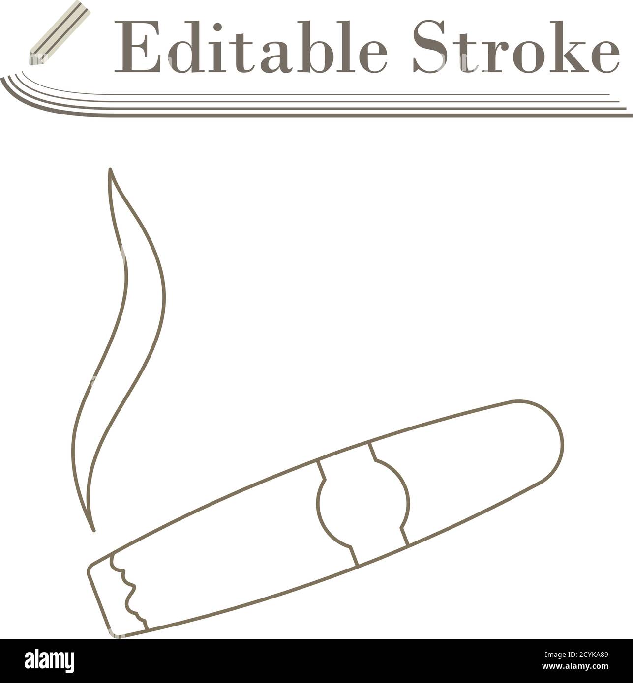 Cigar Icon. Editable Stroke Simple Design. Vector Illustration Stock ...