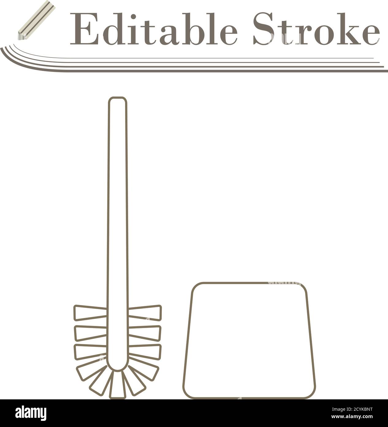Toilet Brush Icon. Editable Stroke Simple Design. Vector Illustration ...