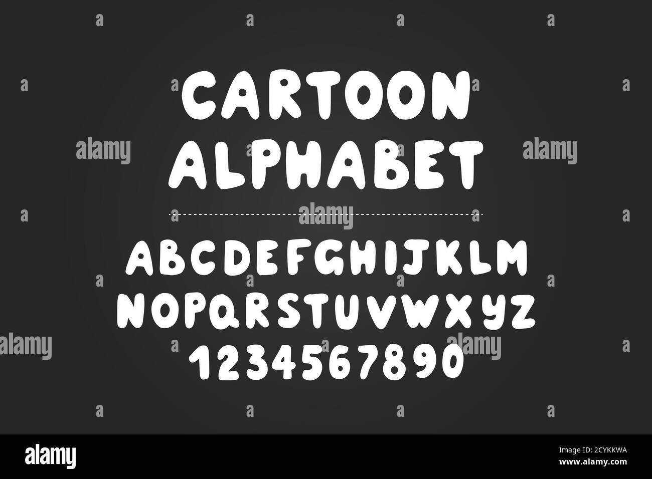 hand drawn alphabet, letters and numbers on chalkboard background ...