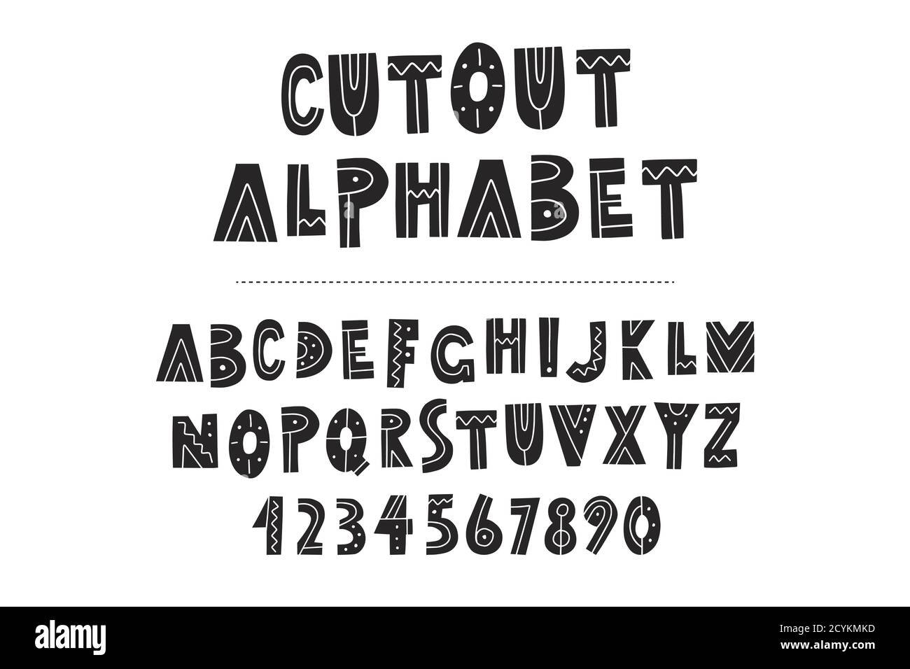 hand drawn alphabet, letters and numbers on white background, vector ...