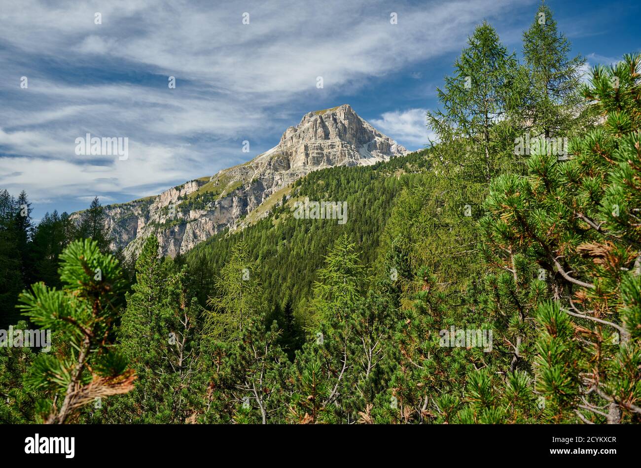 landscape of dolomites in Langental, Wolkenstein, South Tyrol, Italy Stock Photo