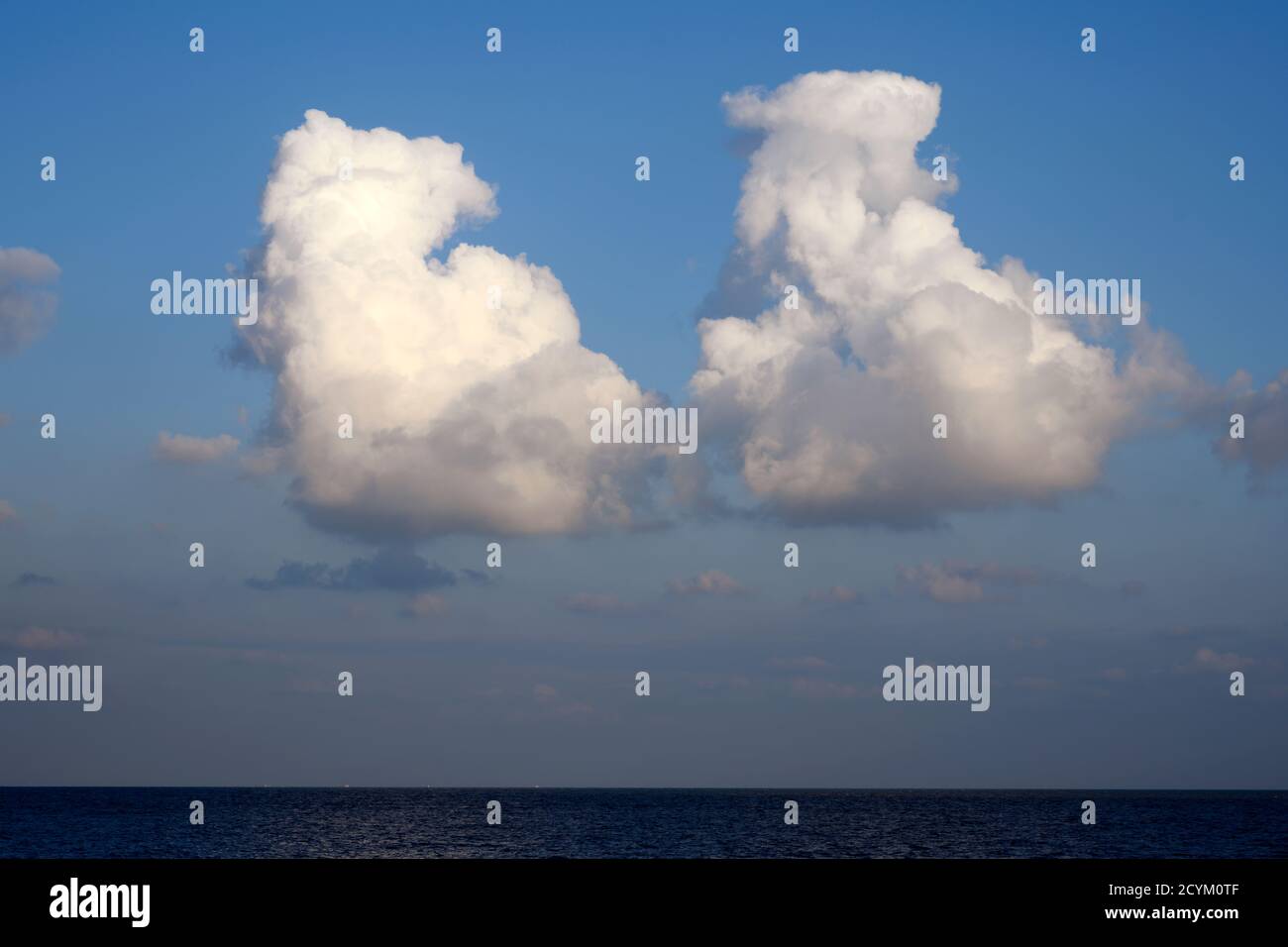 Cumulus clouds over the north Sea Stock Photo