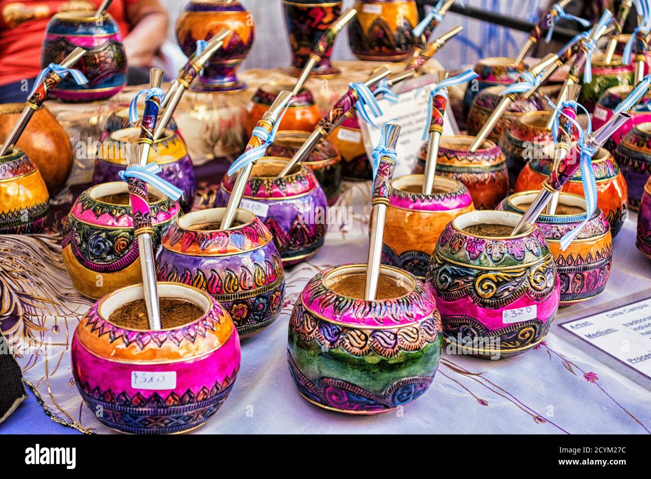 Mate gourd for sale for traditional Argentina tea Stock Photo - Alamy