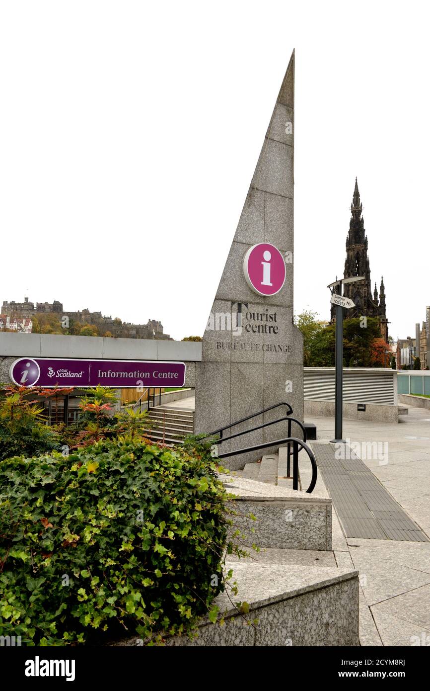 Tourist information centre on Princes Street, Edinburgh city centre, UK, Europe Stock Photo