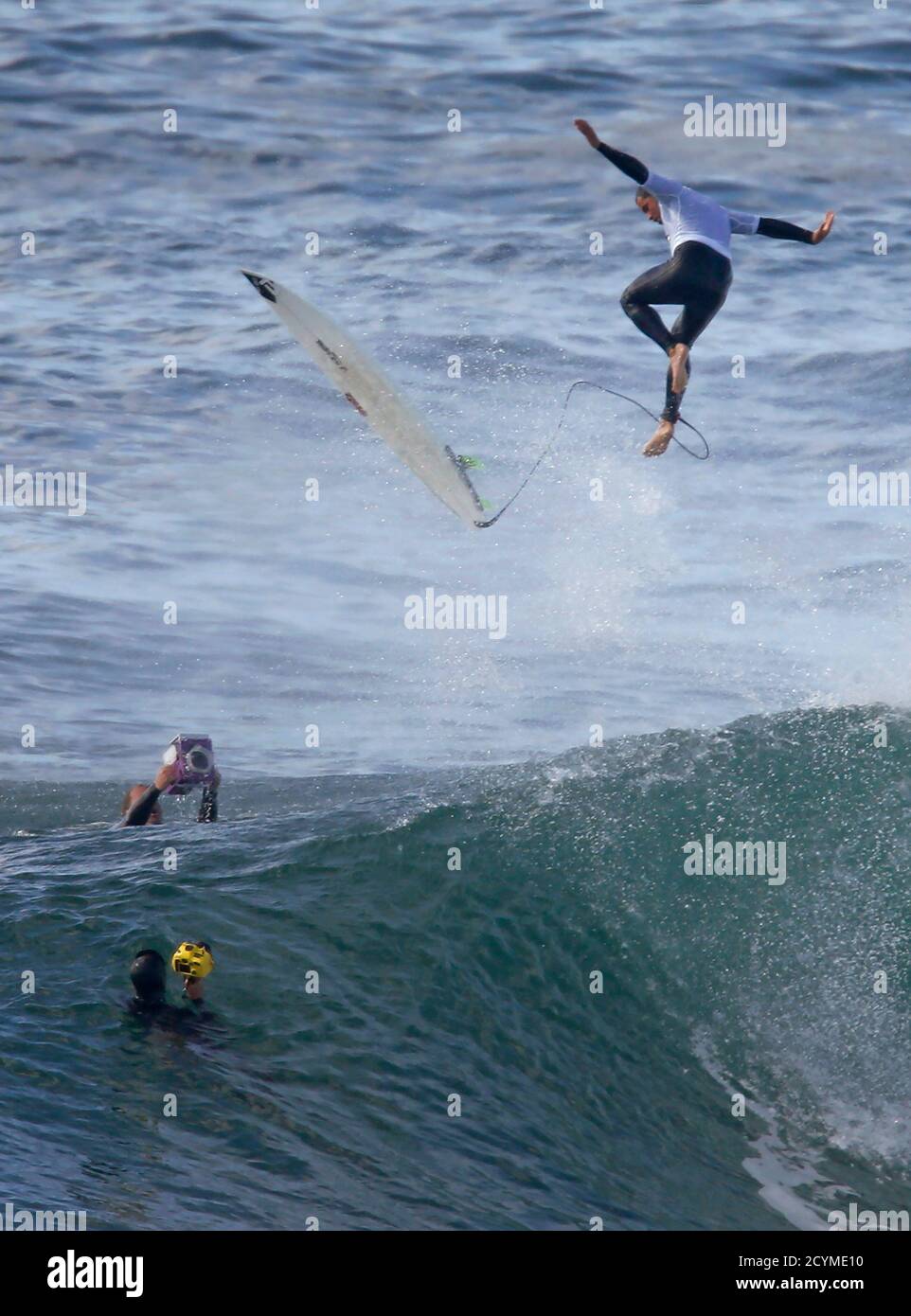 Dean Morrison Of Australia Exits A Wave As He Competes Against Ian Walsh Of The U S During The Inaugural Red Bull Cape Fear Invitational Surfing Tournament Off The Shores Of Southern Sydney