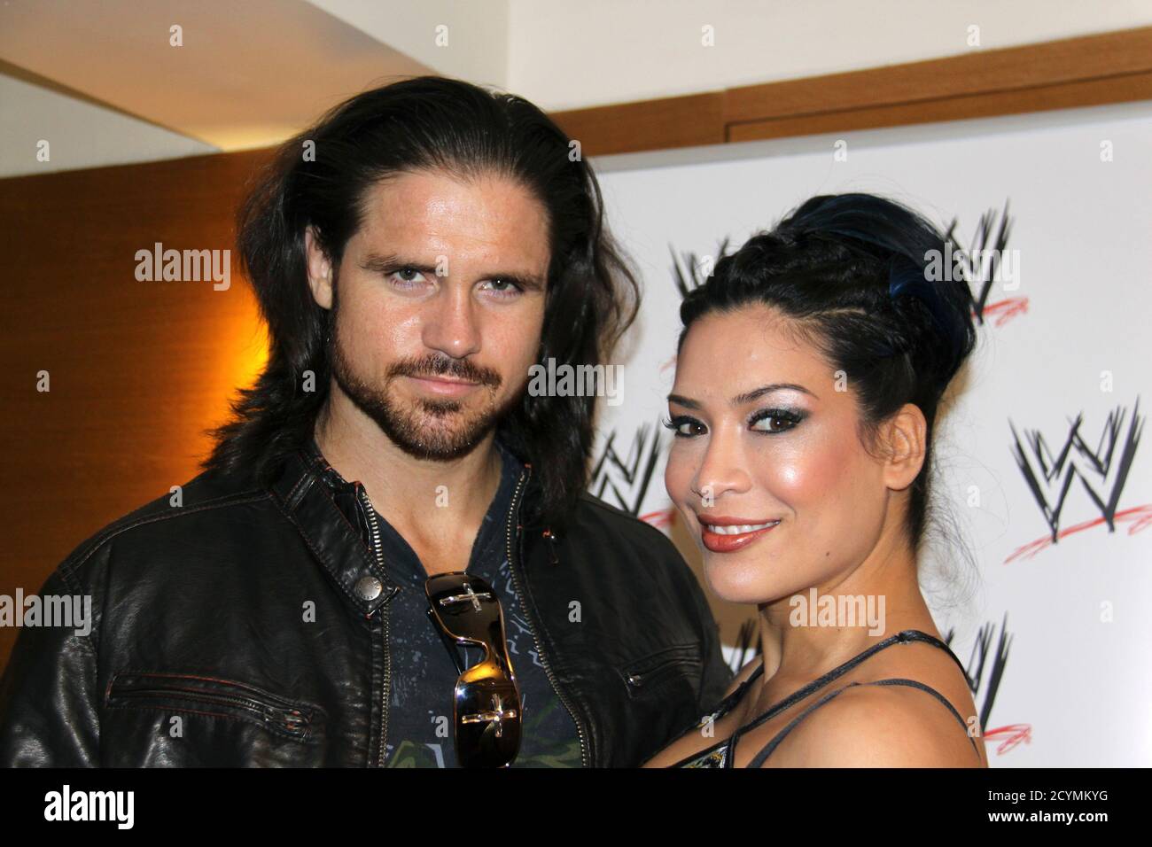 World Wrestling Entertainment Wwe Superstar John Morrison And Diva Melina Pose For Pictures During A Promotional Visit In Singapore June 23 2011 Reuters Sharon Lee Singapore Tags Sport Wrestling Entertainment Stock Photo Alamy