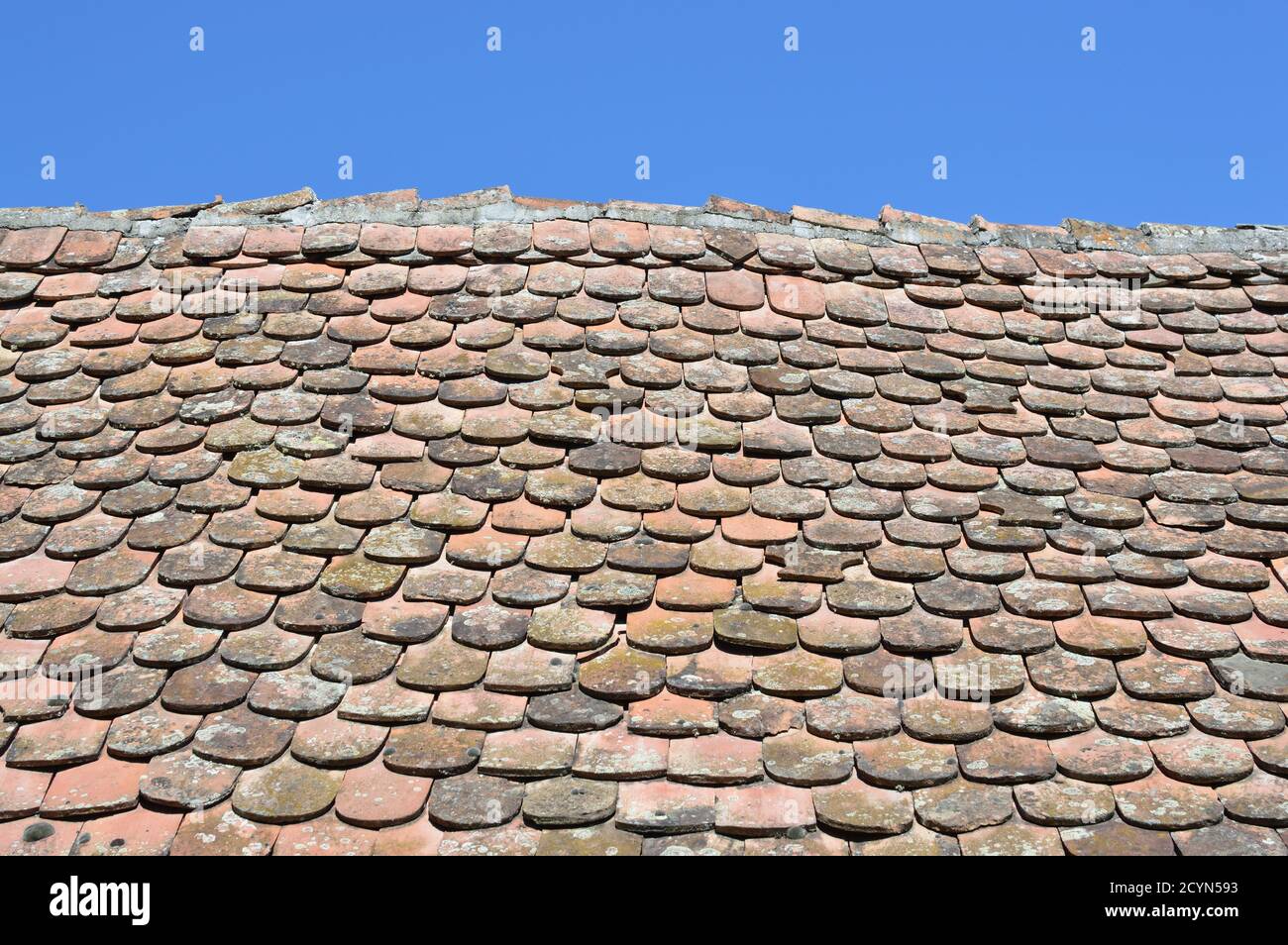 Unique traditional Transylvanian roof tiles Stock Photo