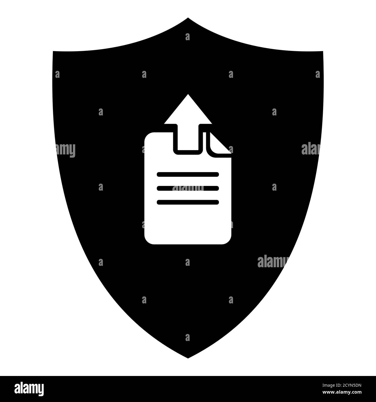 Document upload and shield Stock Photo - Alamy