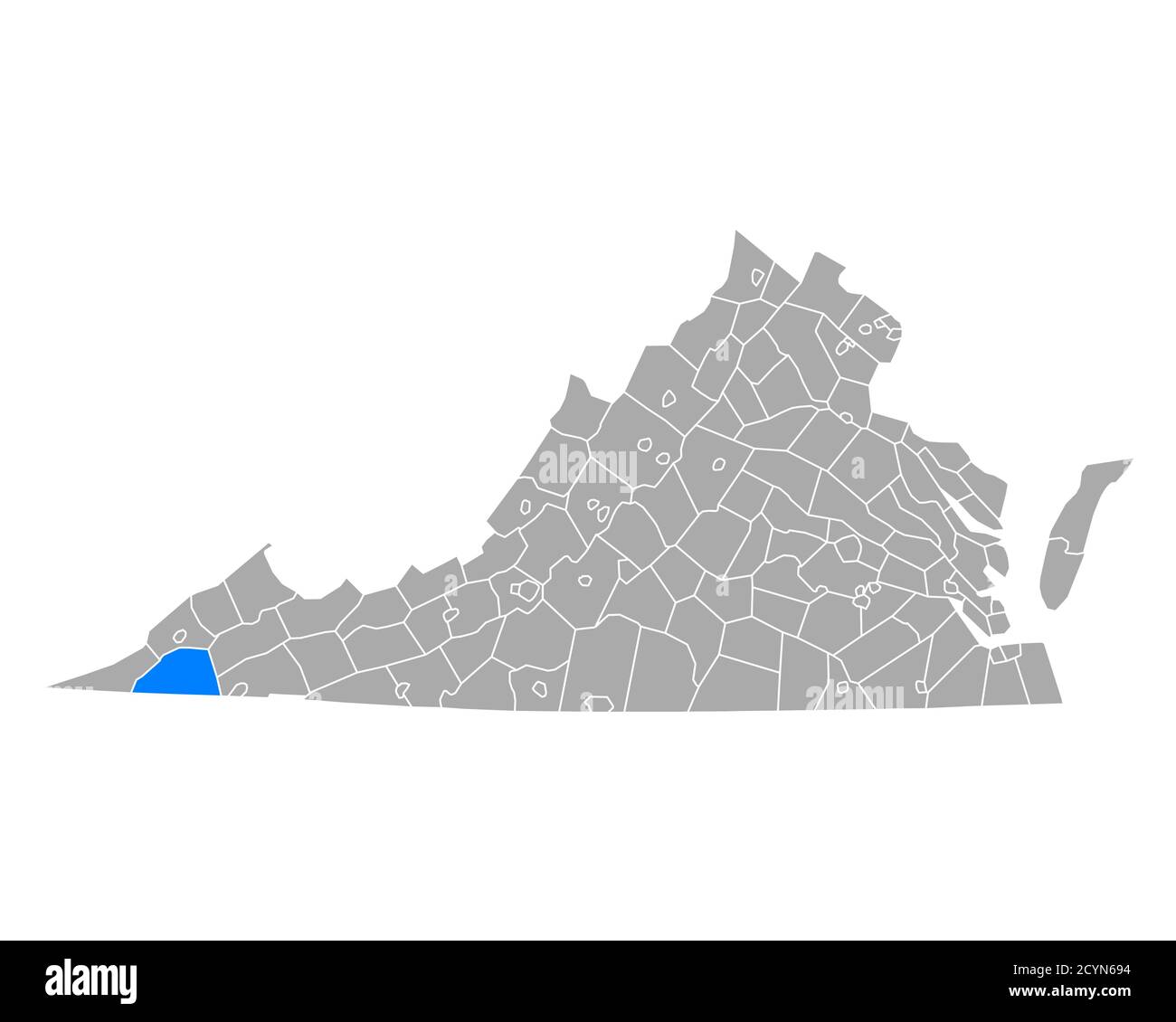Map of Scott in Virginia Stock Photo - Alamy