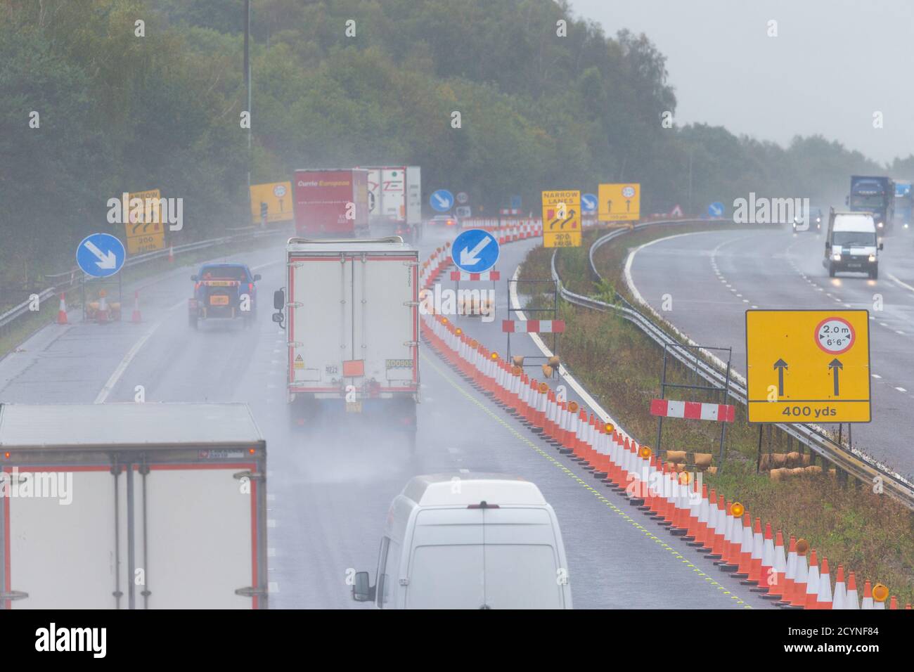 Ashford, Kent, UK. 2nd Oct, 2020. UK Weather Horrible driving