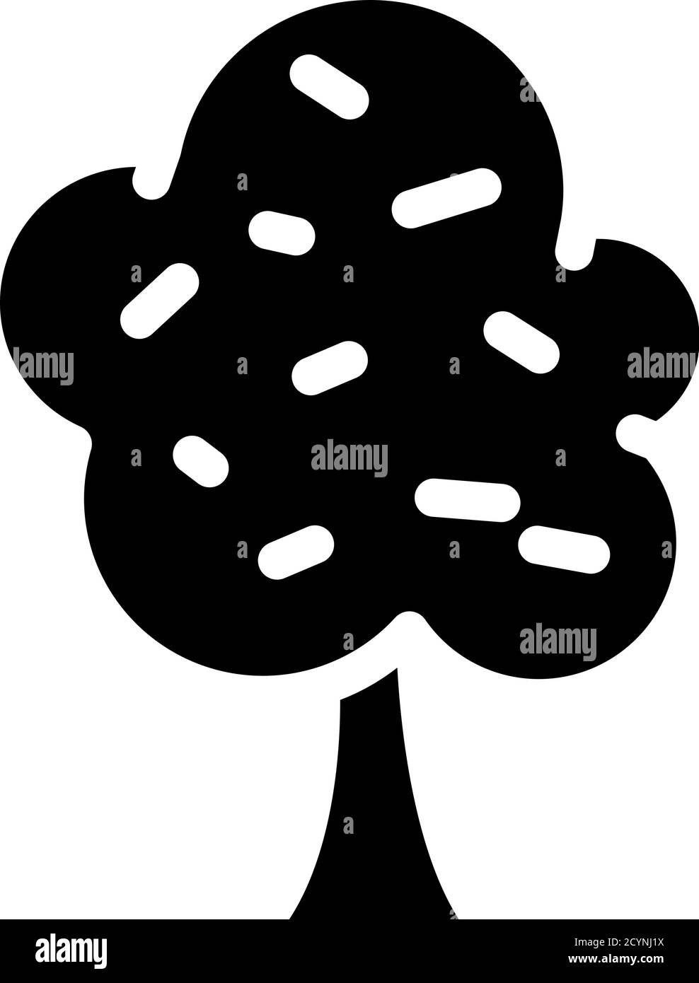 autumn leaves tree glyph icon vector illustration Stock Vector Image ...