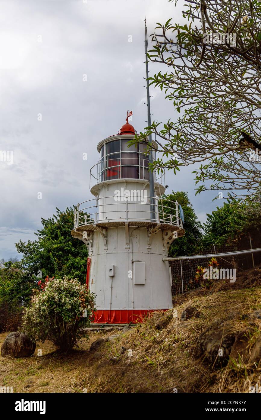 The historic Batu Tinagat Lighthouse in Tawau, Sabah, Malaysia, built under the former Government of British North Borneo. Stock Photo