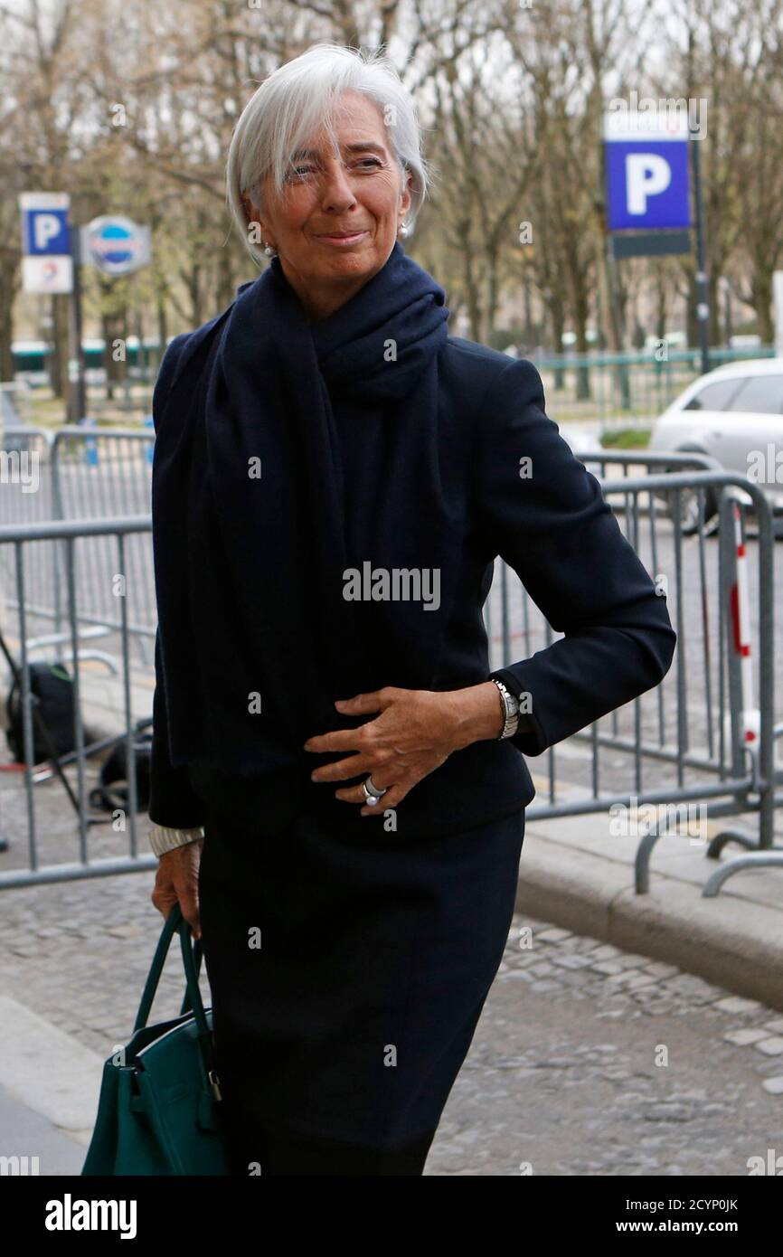 International Monetary Fund (IMF) Managing Director Christine Lagarde  arrives at the Justice court in Paris March 19, 2014. Lagarde will be  questioned in a special court as part of the Adidas affair