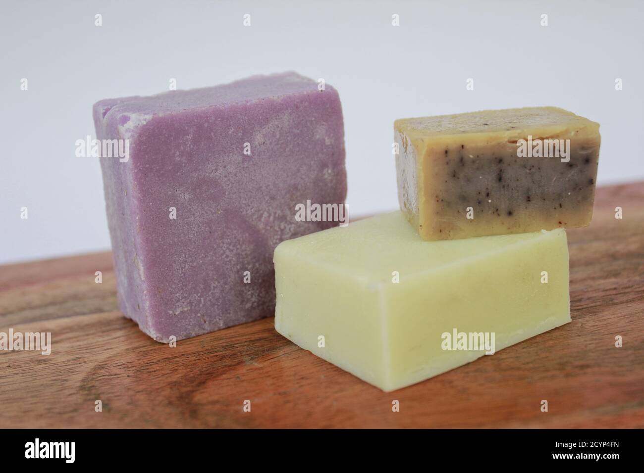 Handmade, cold-pressed soap bars Stock Photo