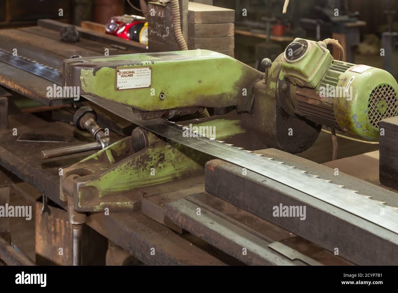 Saw blade sharpening machine in a sawmill of Seguntor Industrial Area