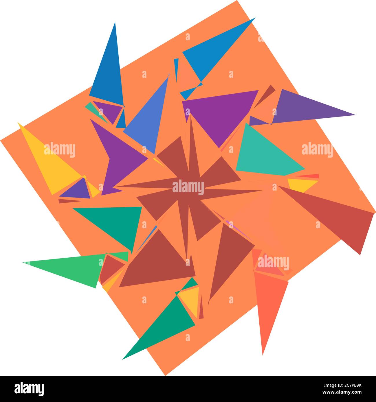 Abstract random geometry shape. Generative art geometric zig-zag, criss-cross angular, edgy illustration. Weird, strange colorful design Stock Vector Image & Art - Alamy