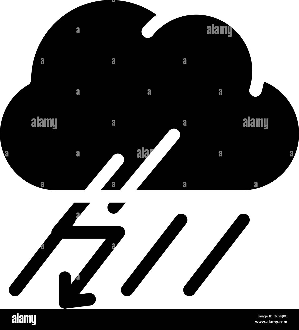 rain thunderstorm and lightning glyph icon vector illustration Stock ...