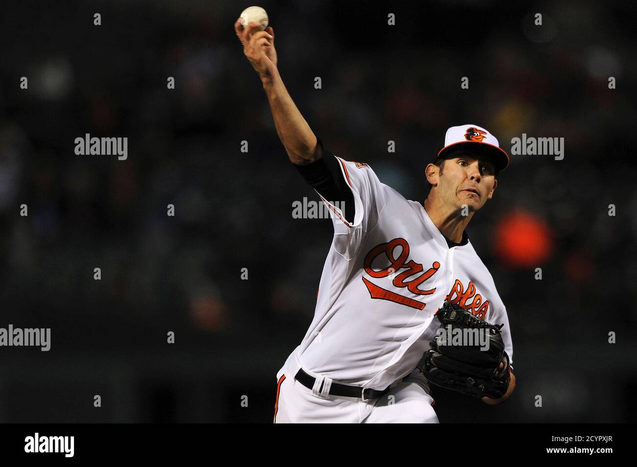 Baltimore Orioles Starting Pitcher Jake Arrieta Works The First Inning Against The New York Yankees During