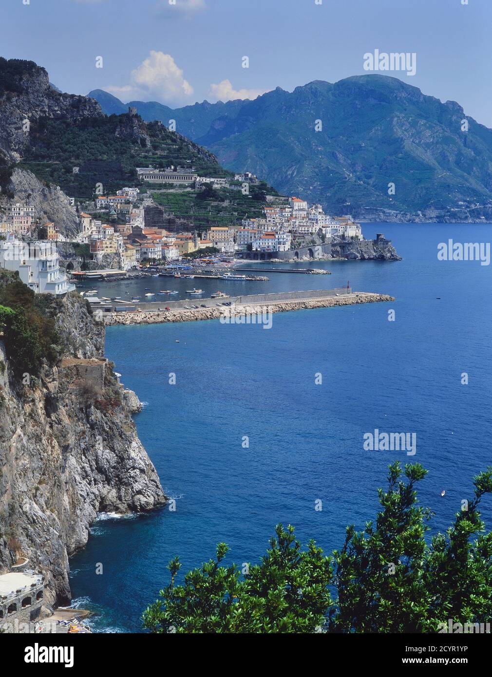 The historic Italian coastal town of Amalfi, province of Salerno, Campania, Italy Stock Photo
