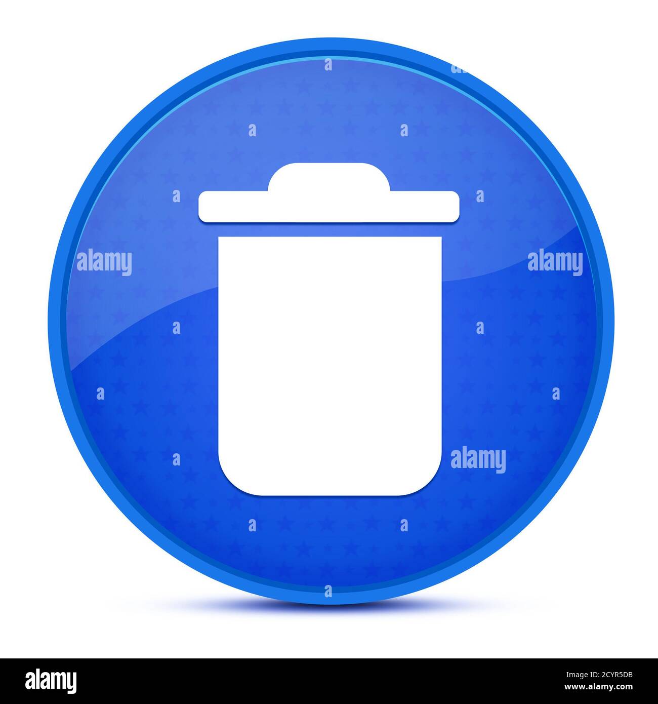 Delete aesthetic glossy blue round button abstract illustration Stock Photo