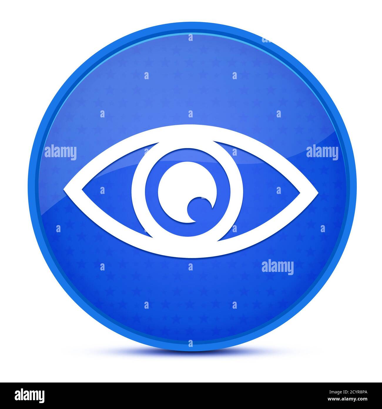 Eye aesthetic glossy blue round button abstract illustration Stock ...