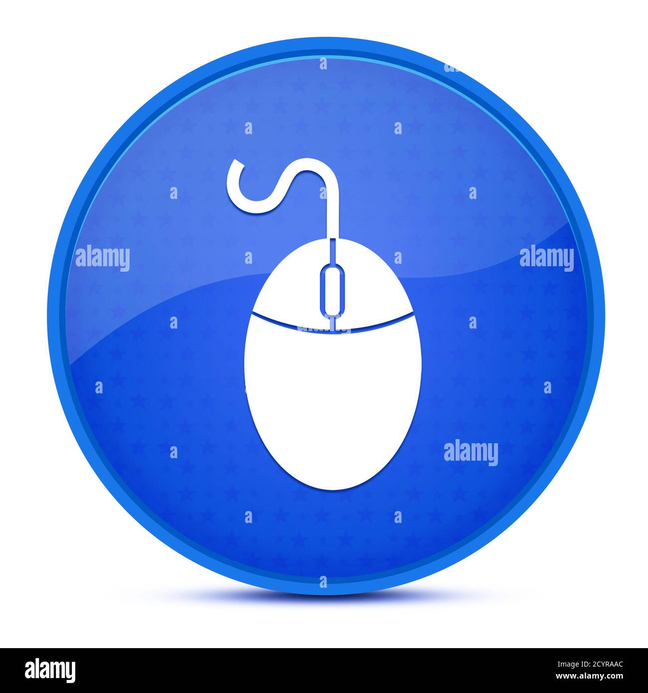 Mouse aesthetic glossy blue round button abstract illustration Stock Photo