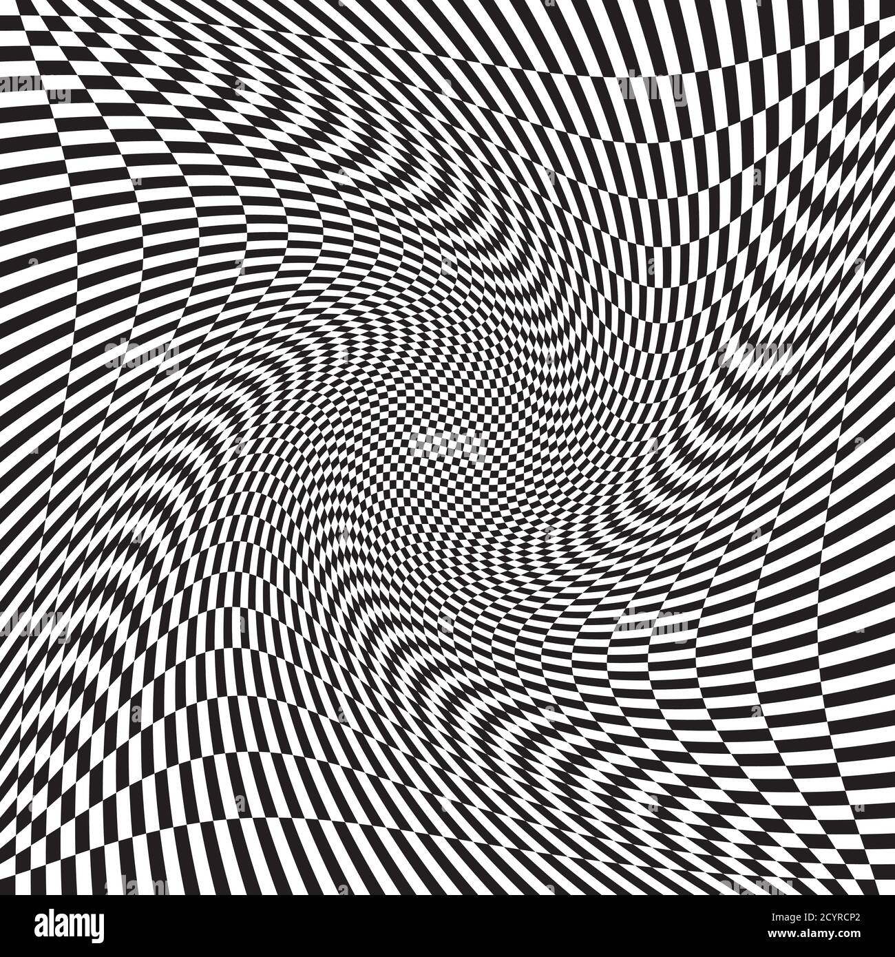 Checkered, chequered, chessboard surface with distortion, deformation ...