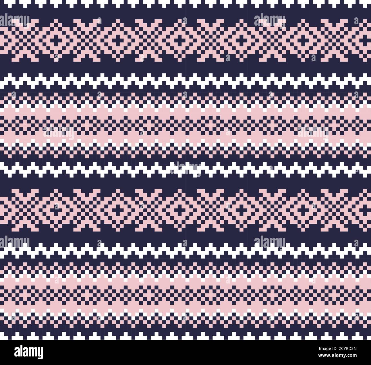 Christmas fair isle pattern background for fashion textiles, knitwear and graphics Stock Vector