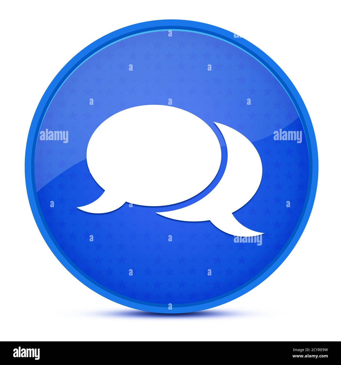 Chat aesthetic glossy blue round button abstract illustration Stock ...