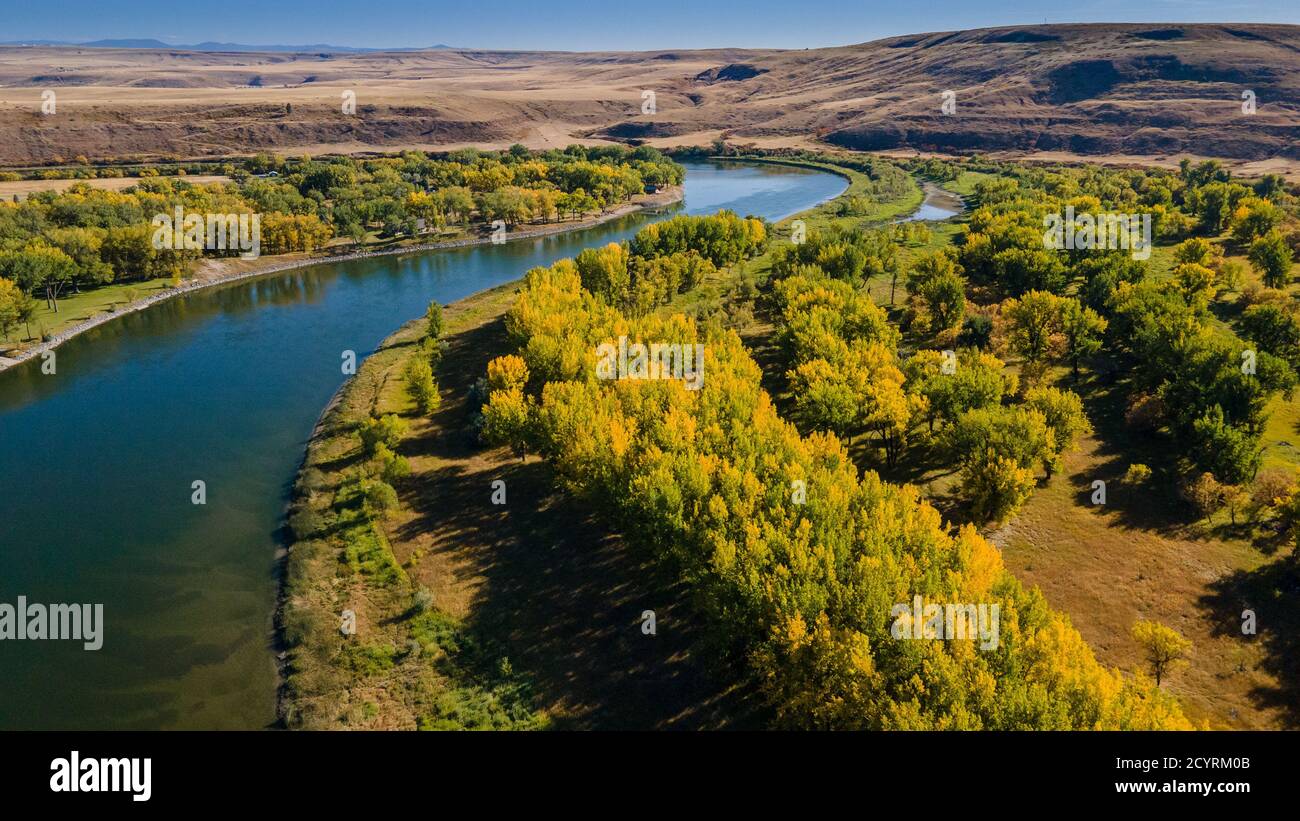 Fall on the Missouri river Stock Photo Alamy