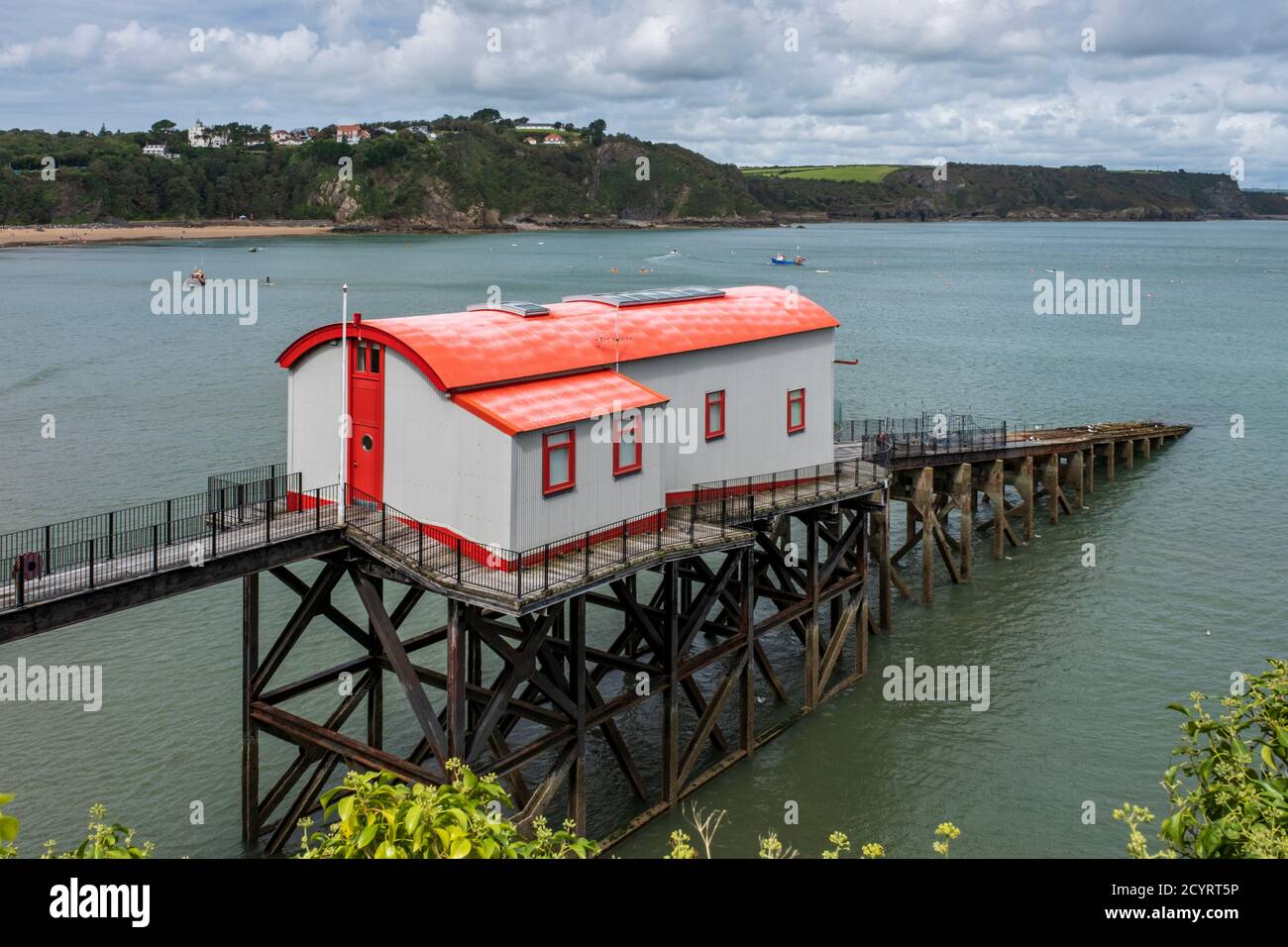 The old RNLI Lifeboat Station at Tenby in Pembrokeshire South Wales UK, built in 1905 and now converted into a private residence Stock Photo