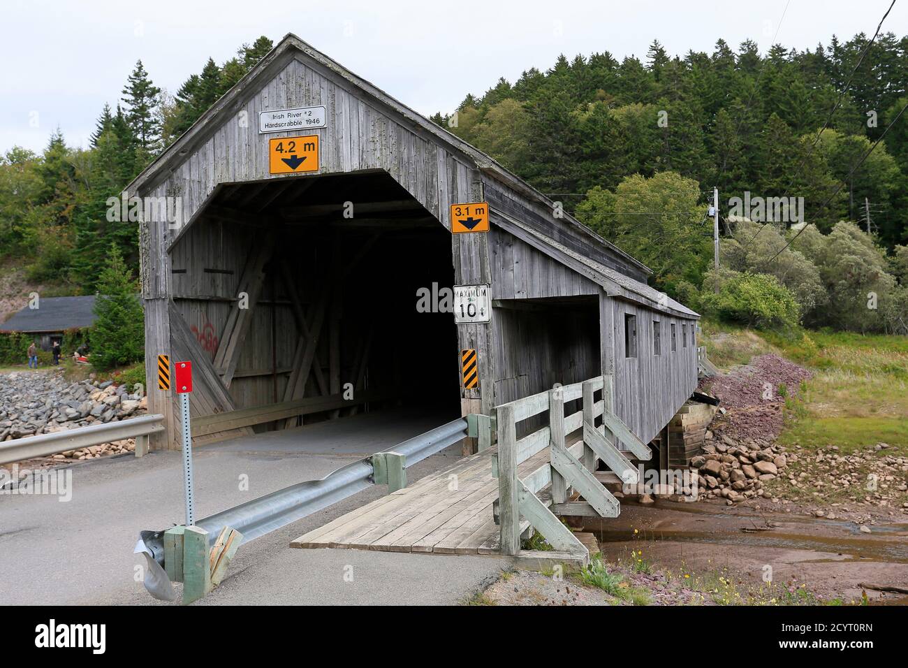 Irish River #2 Covered Bridge, New Brunswick, Canada Stock Photo