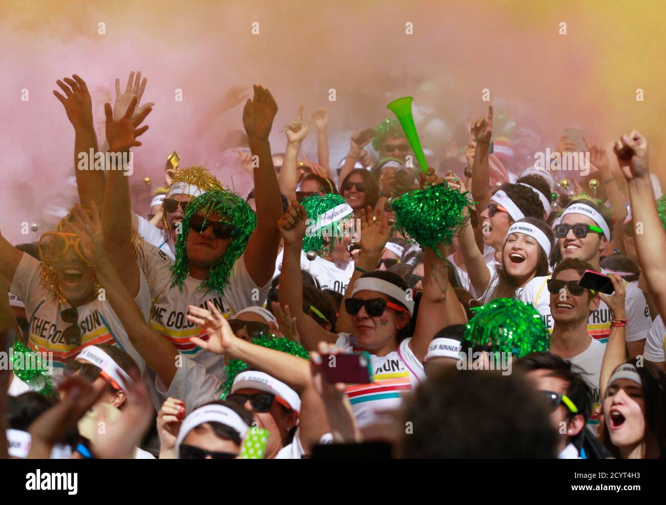 People Take Part In The Color Run In Bogota September 8 2013 The Color Run Is The color run, also known as the happiest 5k on the planet, is a unique paint race that celebrates healthiness, happiness and individuality. alamy