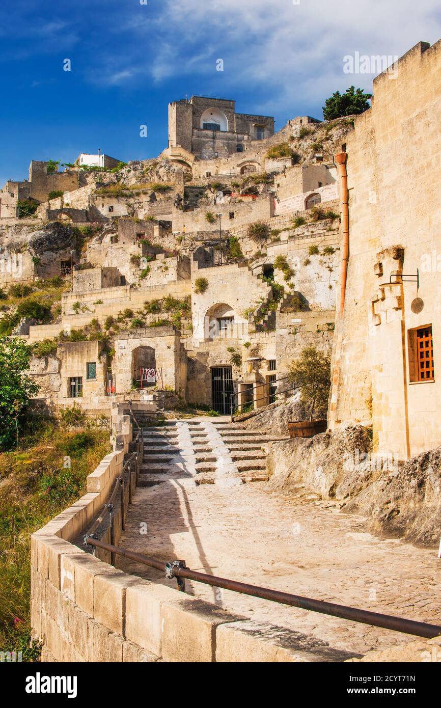 Sassi di Matera (the ancient cave dwellings) in the old part of Matera,  Basilicata region, Italy Stock Photo - Alamy
