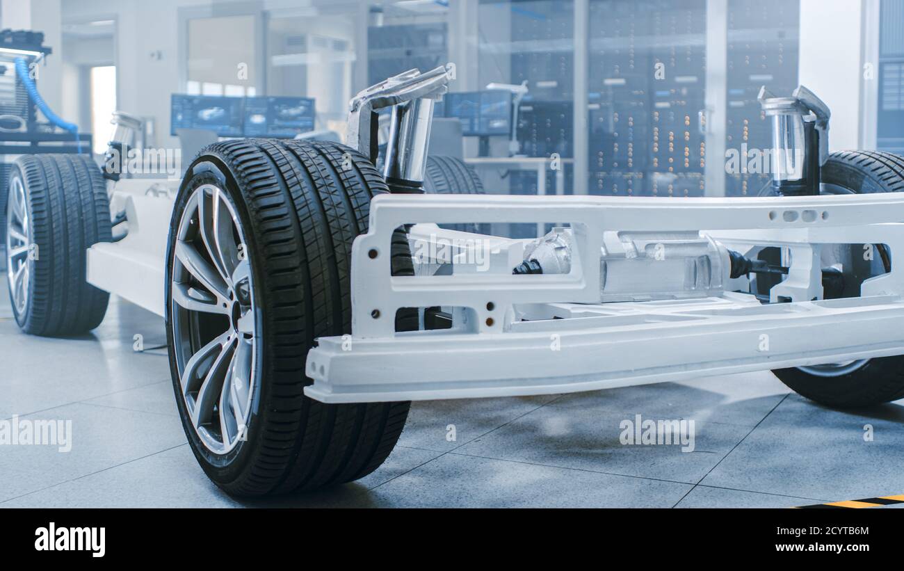 Concept of Authentic Electric Car Platform Chassis Prototype Standing ...