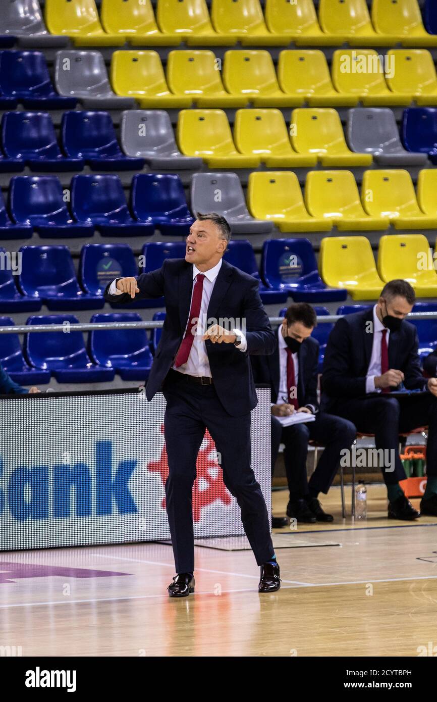 Sarunas Jasikevicius, Head coach of Fc Barcelona during the Turkish Airlines EuroLeague Basketball match between Fc Barcelona and CSKA Moscow on Octob Stock Photo
