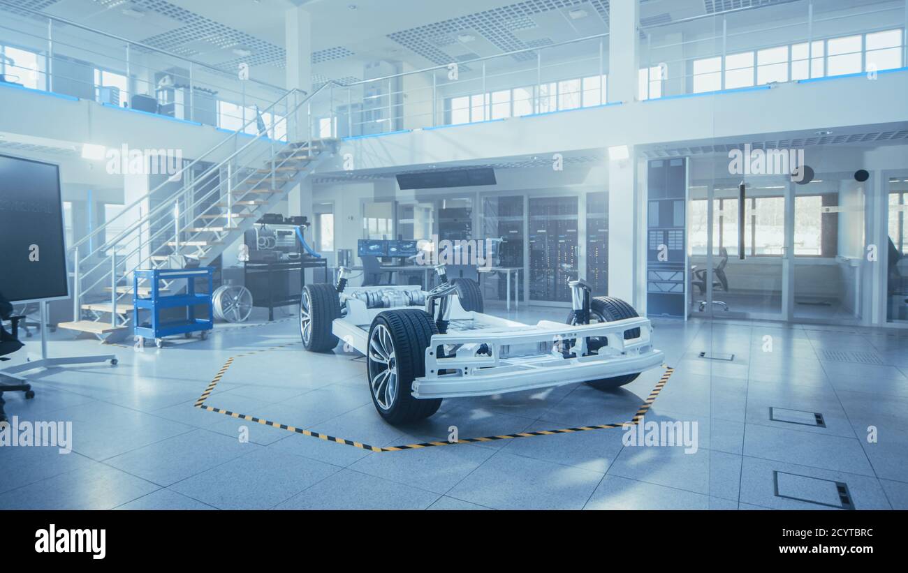 Concept of Authentic Electric Car Platform Chassis Prototype Standing ...