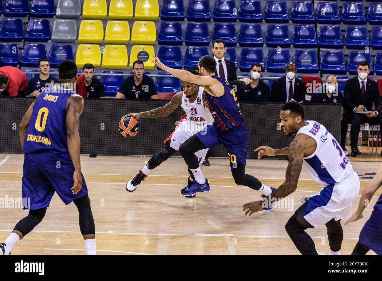 Will Clyburn of CSKA Moscow during the Turkish Airlines EuroLeague Basketball match between Fc Barcelona and CSKA Moscow on October 01, 2020 at Palau Stock Photo