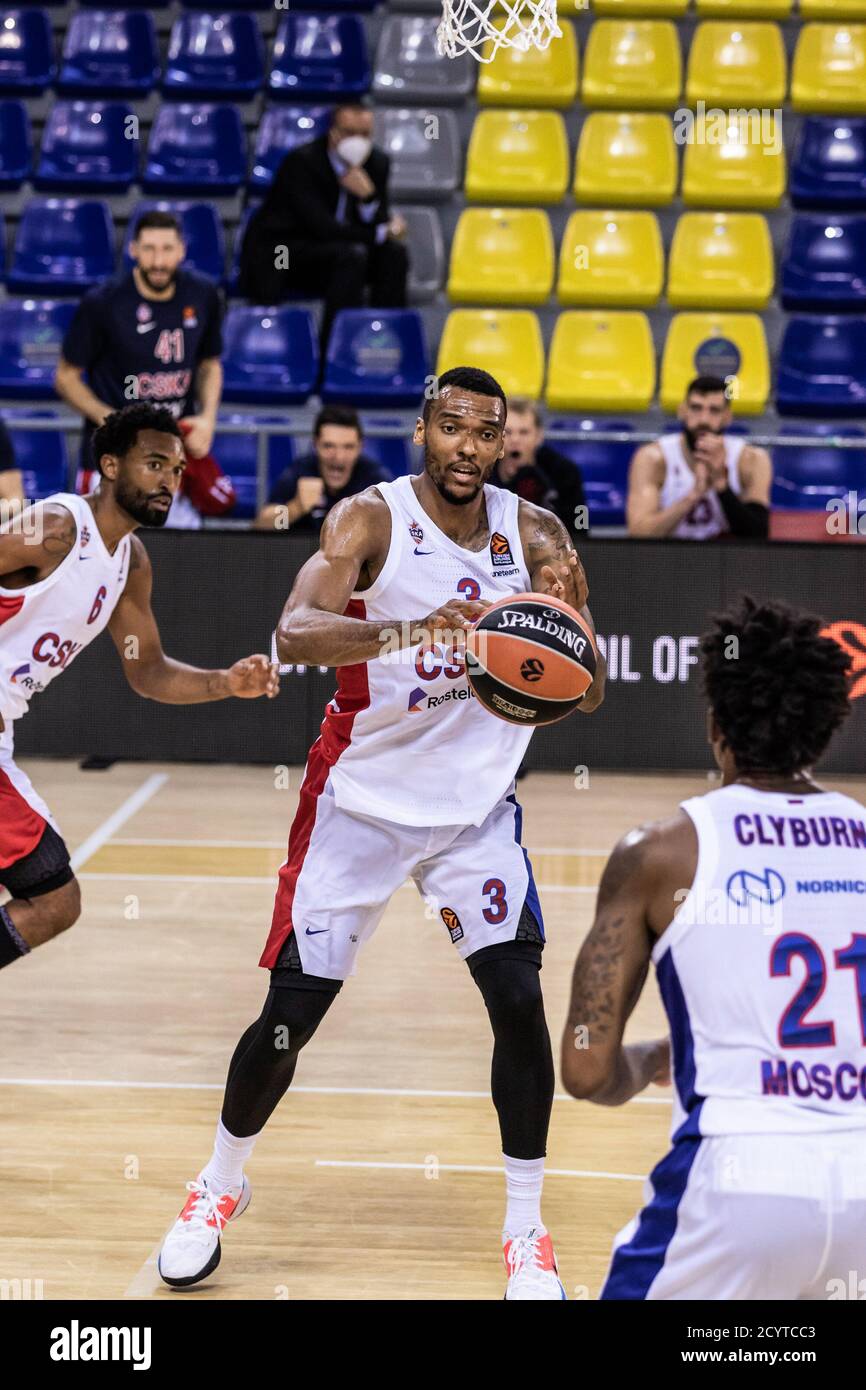 Joel Bolomboy of CSKA Moscow during the Turkish Airlines EuroLeague Basketball match between Fc Barcelona and CSKA Moscow on October 01, 2020 at Palau Stock Photo