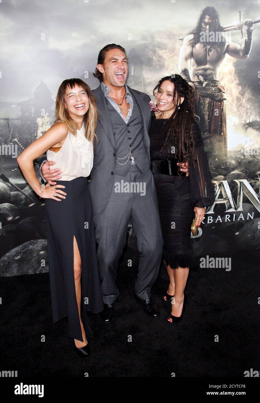 Cast Member Jason Momoa C Arrives With Actress Zoe Kravitz L And Her Mother Actress Lisa Bonet At The Film Premiere Of Conan The Barbarian In Los Angeles California August 11 11 Cast Member Jason Momoa C Arrives With Actress Zoe Kravitz L And Her Mother Actress Lisa Bonet At The Film Premiere Of Conan The Barbarian In Los Angeles California August 11 11