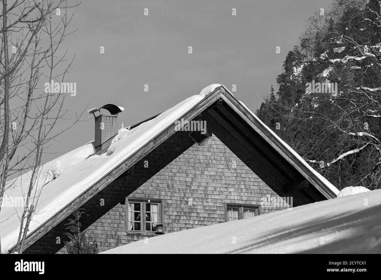 Trettachtal, Gruben, Hütte, schneebedeckt, Oberstdorf, Allgäuer Alpen Stock Photo