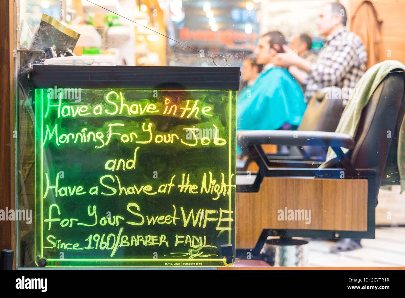 A Barber's shop in Istanbul Stock Photo Alamy