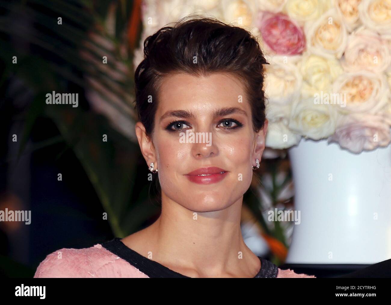 Charlotte Casiraghi, Princess Caroline of Hanover's daughter, arrives at  the Bal de la Rose in Monte Carlo March 28, 2015. The Bal de la Rose is a  traditional annual charity event in