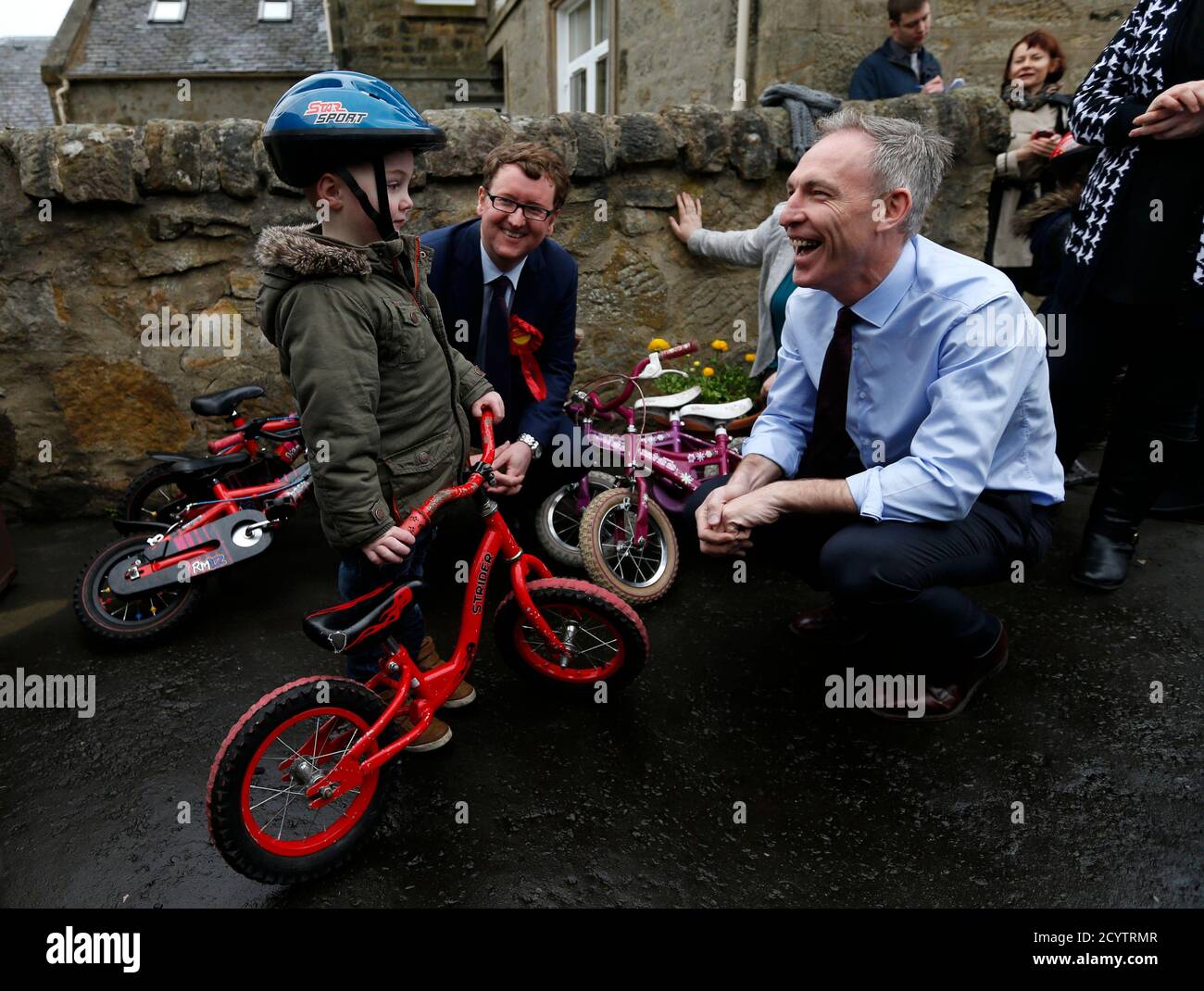 Scottish Labour Party Leader Jim Murphy Campaigns At The Little Treasures Nursery In Cumbernauld Glasgow Scotland April 14 15 Reuters Russell Cheyne Stock Photo Alamy